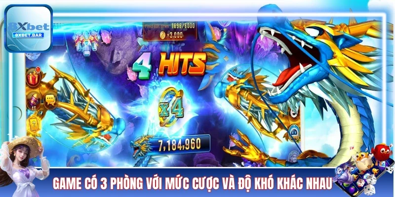 Game có 3 phòng với mức cược và độ khó khác nhau
