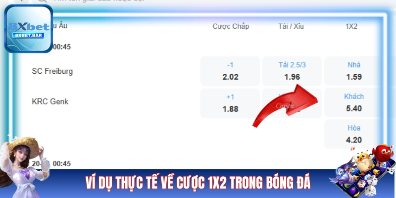 Ví dụ thực tế về cược 1x2 trong bóng đá
